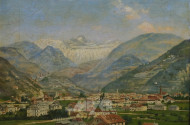 Gemälde, ''Blick über Bozen''