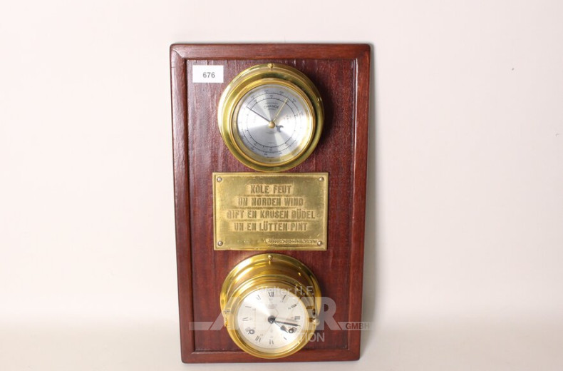 Barometer und 1 Glasenuhr WEMPE