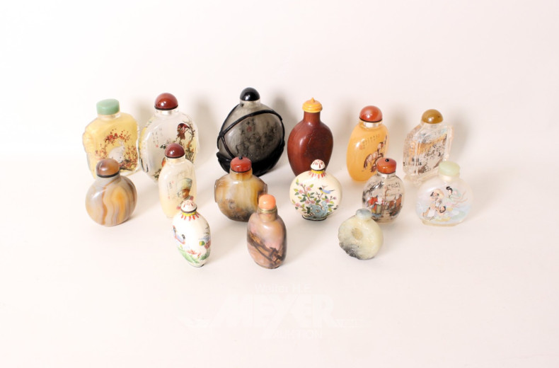 15 versch. Snuff Bottles