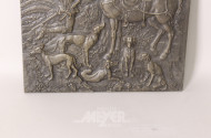 Wand-Relief ''Jagdszene'', Bronze