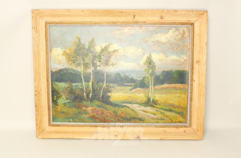 Gemälde ''Landschaft mit Birken''