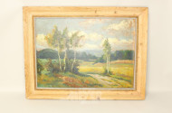 Gemälde ''Landschaft mit Birken''