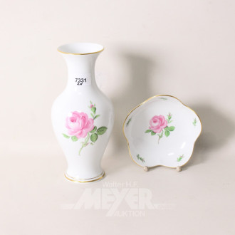 Porz.-Vase u. 1 Porz.-Schale MEISSEN,