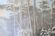 Pastell-Zeichnung ''Winterlandschaft'',