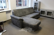 Ecksofa mit Schlaffunktion, Stoff grau,