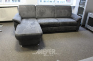 Ecksofa mit Schlaffunktion, Stoff grau,