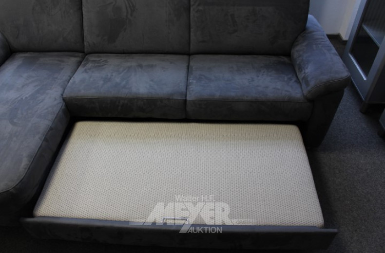 Ecksofa mit Schlaffunktion, Stoff grau,