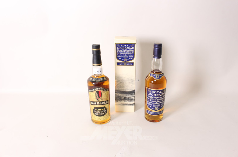 3 Flaschen Whisky ''Red Hackle'' &