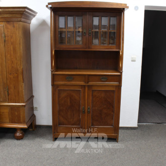 Aufsatz-Vitrinenschrank um 1900,