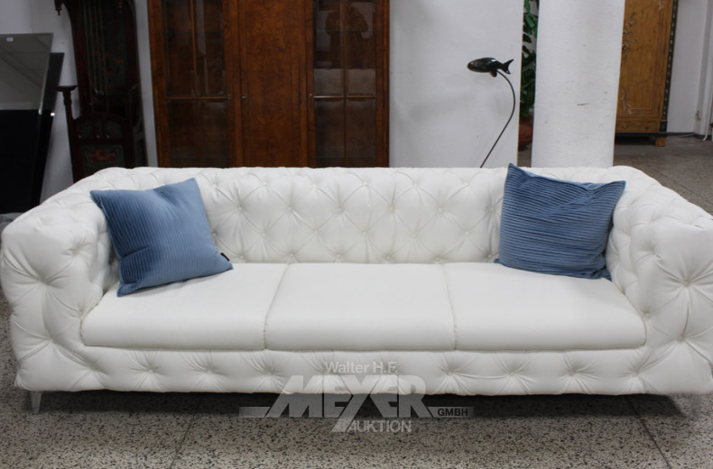 2 Chersterfield-Sofas, 3-Sitzer, Leder,