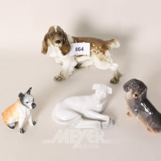 4 Porz.-Figuren ''Hunde'',