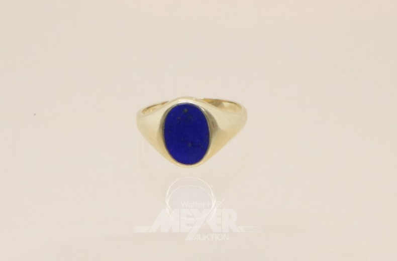 Ring, 585er GG, mit Lapislazuli,